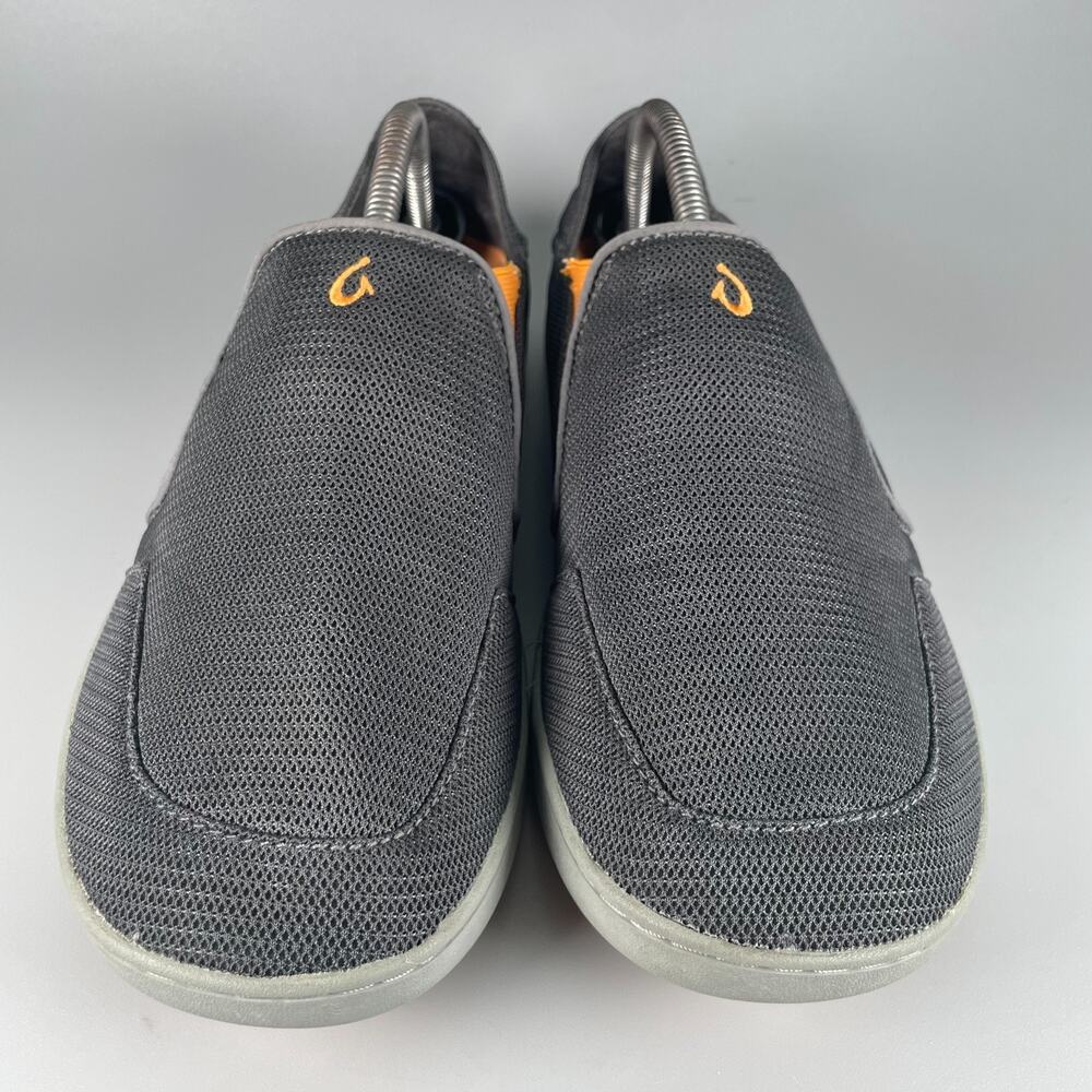 Olukai Nohea Mesh Men's 10.5 Gray Orange Mesh Slip On Loafers Casual Sneaker EUC - Picture 2 of 9